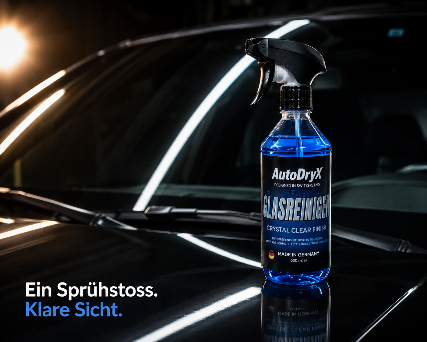AutoDryX Glasreiniger – Crystal Clear Finish